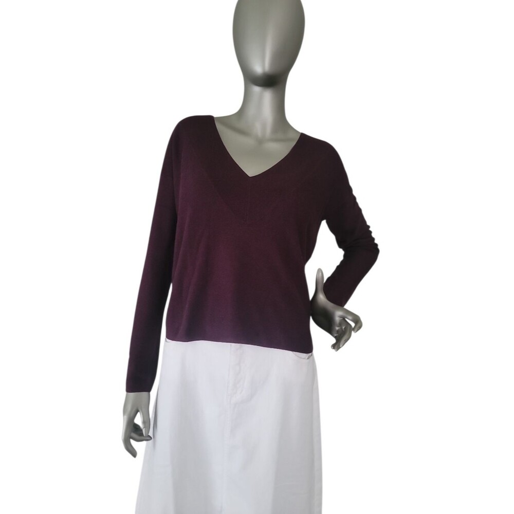 Eileen Fisher Tencel/ Silk Blend V- Neck Box Top Size XXS